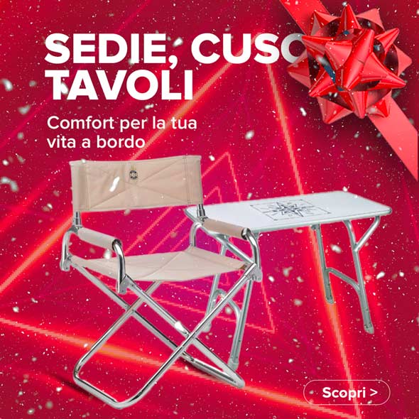 Sedie Tavoli e Cuscini per Barca Promo Natale