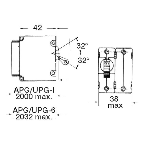 Airpax Interruttore magneto-idraulico bipolare AC 25A