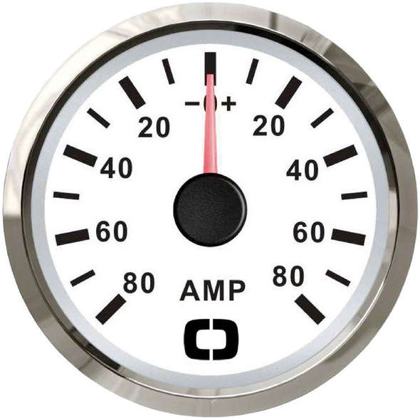Amperometro con shunt 80 A - Bianco/Lunetta Lucida