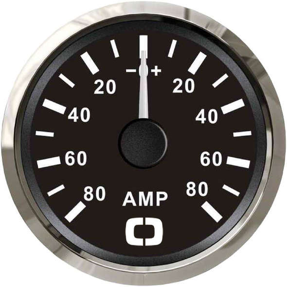 Amperometro con shunt 80 A - Nero/Lunetta Lucida