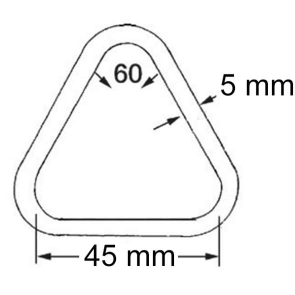 Anello triangolare inox 5 x 45