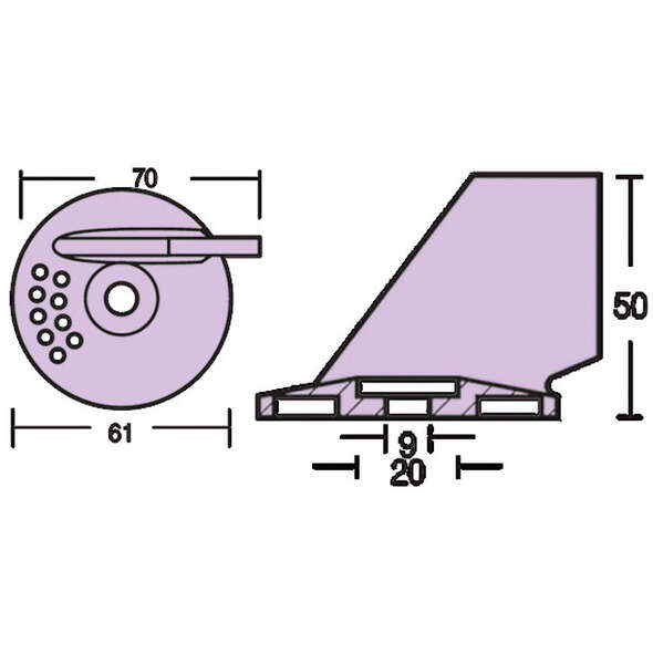 Anodo a pinna per Suzuki - 61 mm
