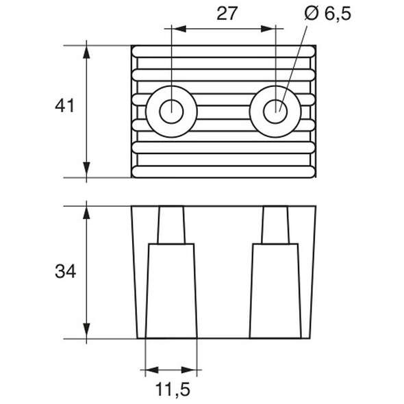 Anodo in alluminio per motori Volvo-Penta DPX