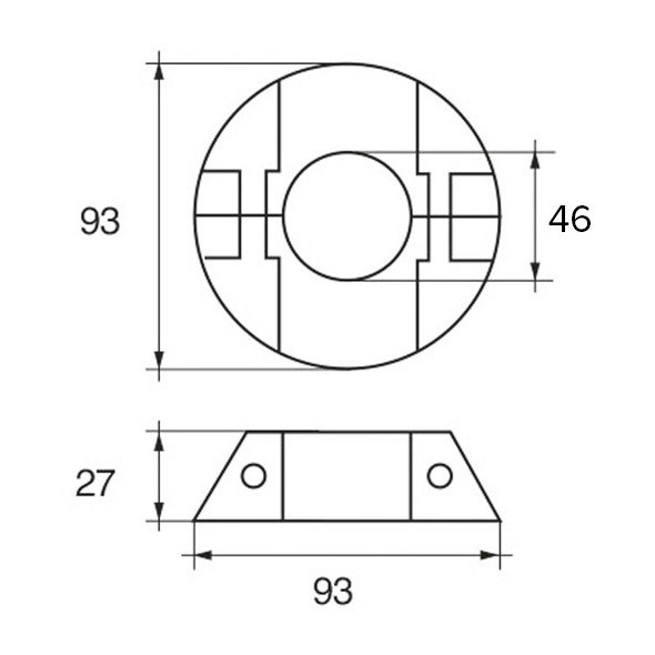 Anodo per assi ed eliche tipo Max-prop D. 46 mm.