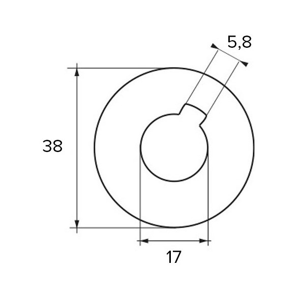 Anodo Radice per assi ed eliche D. 38 mm.