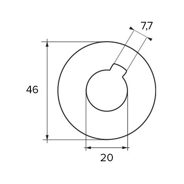 Anodo Radice per assi ed eliche D. 46 mm.
