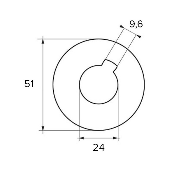 Anodo Radice per assi ed eliche D. 51 mm.