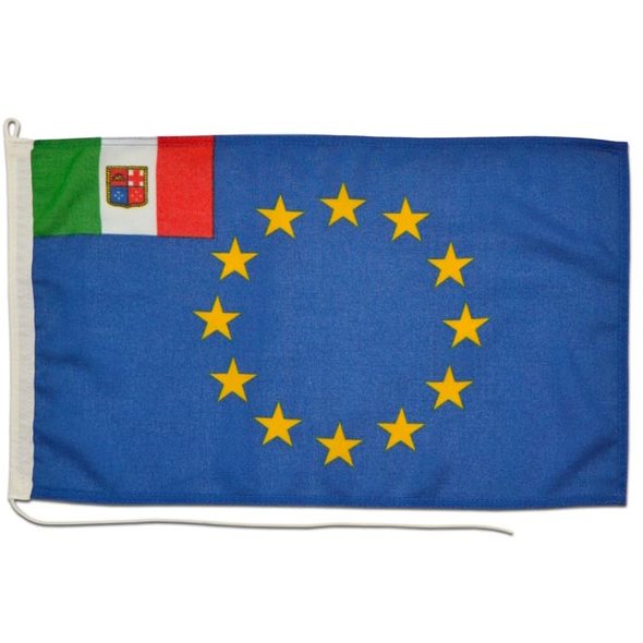 Bandiera UE + Italia pesante cm 30x45