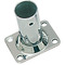 Basetta inox rettangolare 90° x tubo da 25 mm.