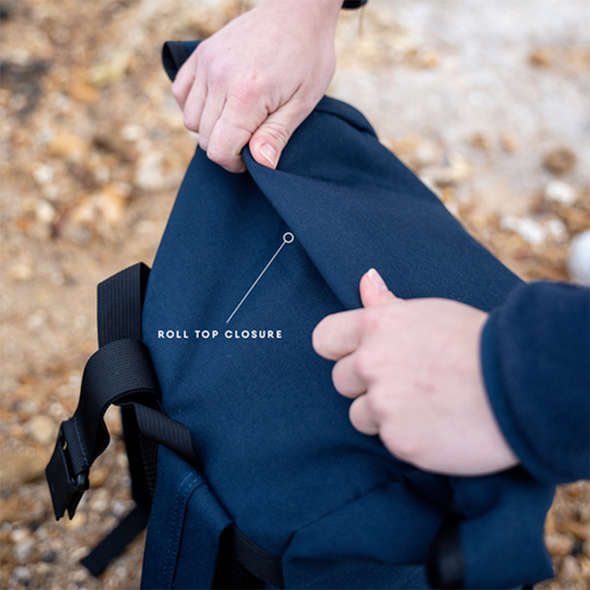 Borsa Musto in tela con chiusura arrotolabile - Navy