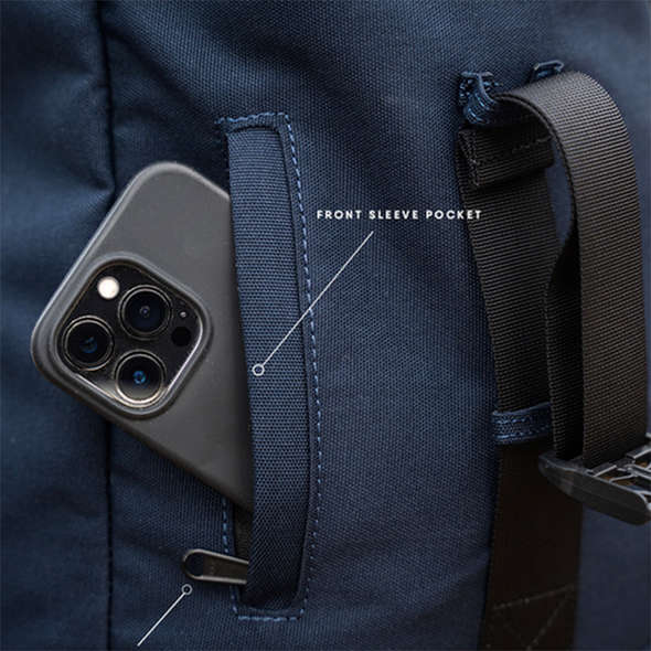 Borsa Musto in tela con chiusura arrotolabile - Navy