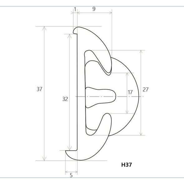 Bottazzo PVC per supporto da mm 37 - Nero mt. 12