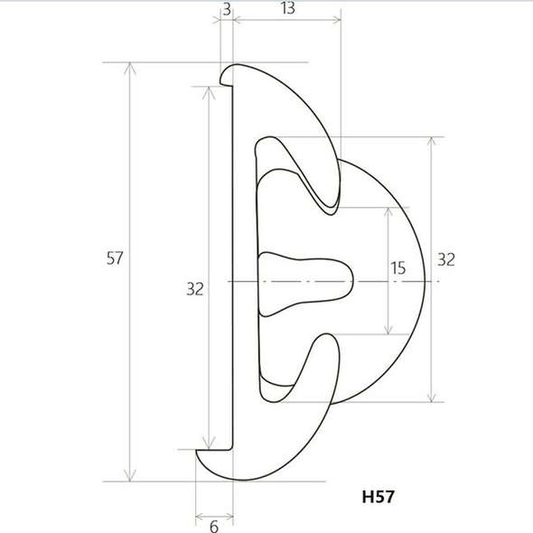 Bottazzo PVC per supporto da mm 56 - Bianco mt. 24