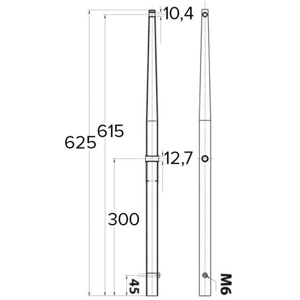 Candeliere inox 625 mm