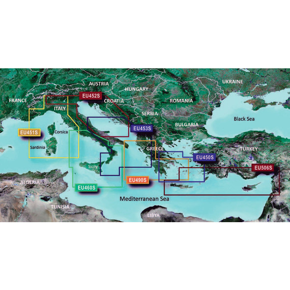 Carta Garmin Bluechart G3 HD Vision Small - Mar Ligure, Corsica e Sardegna
