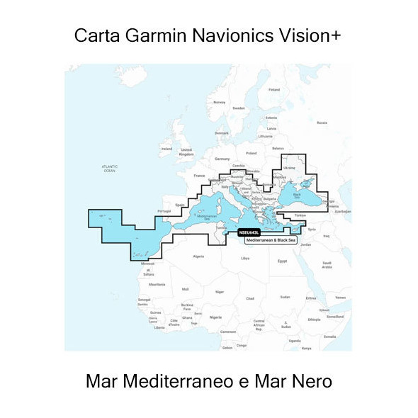 Carta Garmin Navionics Vision+ Mar Mediterraneo e Mar Nero SD/micro SD