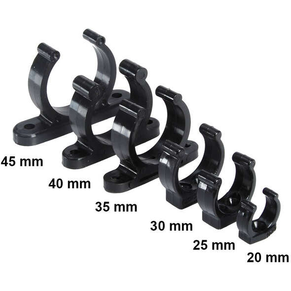 Clip plastica nera - 35 mm