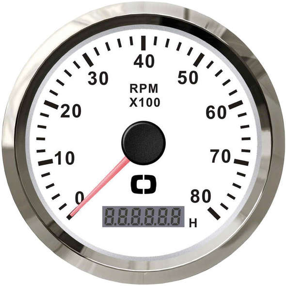 Contagiri 0-6000 RPM - Bianco/Lunetta Lucida