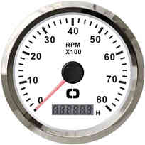 Contagiri 0-6000 RPM - Bianco/Lunetta Lucida