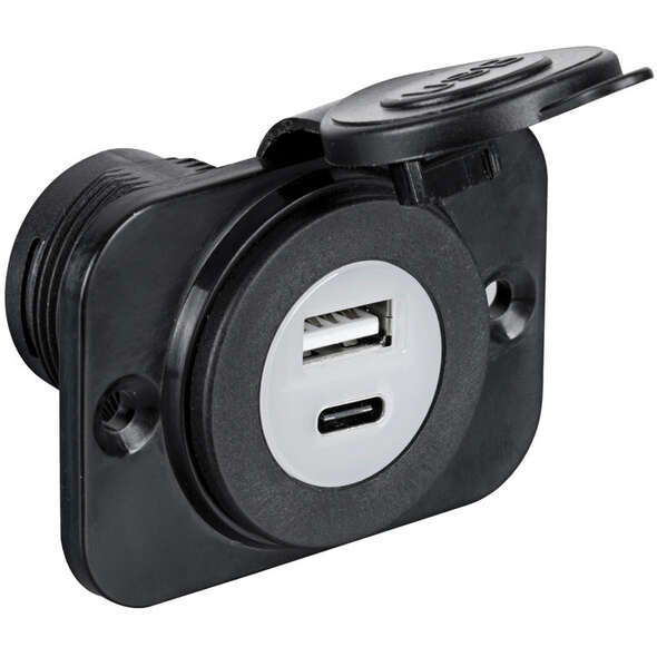 Doppia presa USB e Type A impermeabile