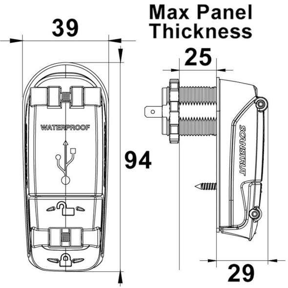 Doppia presa USB Type A+C impermeabile a carica rapida