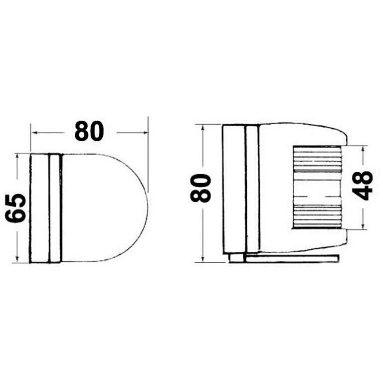 Fanale di via “Utility 77” con Basetta Nera - Poppa Bianco 135° in Vendita  Online