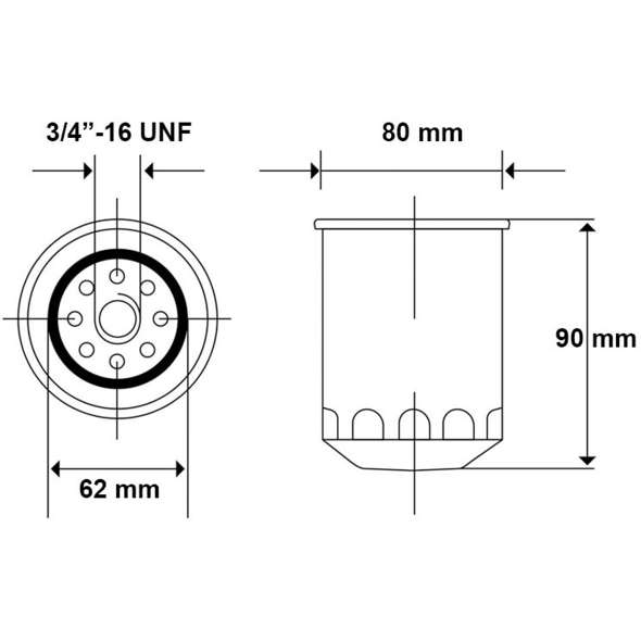 Filtro nafta Volvo Penta diesel Tfilter 80x90h mm