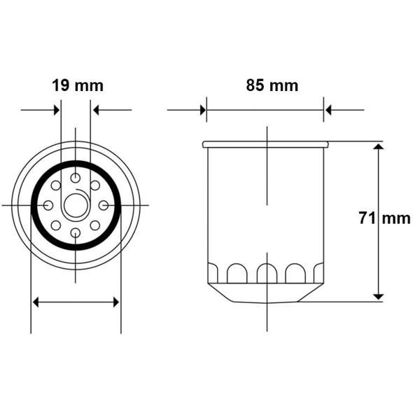 Filtro nafta Volvo Penta diesel Tfilter 85x71h mm