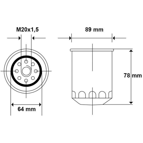 Filtro olio Yanmar Tfilter 89x78h mm