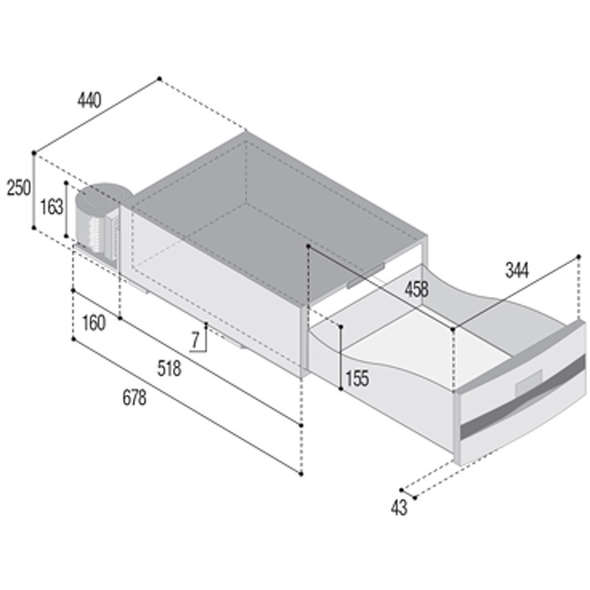 Frigorifero compatto a cassetto Vitrifrigo D30A - 30 lt - Bianco