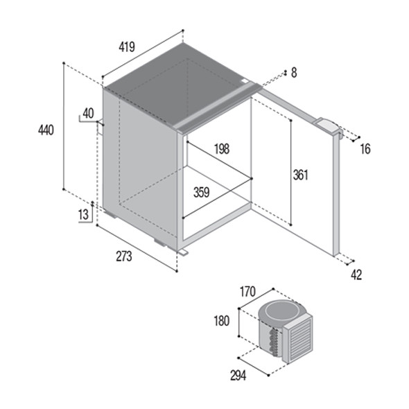 Frigorifero Vitrifrigo C25L Airlock - Grigio Chiaro