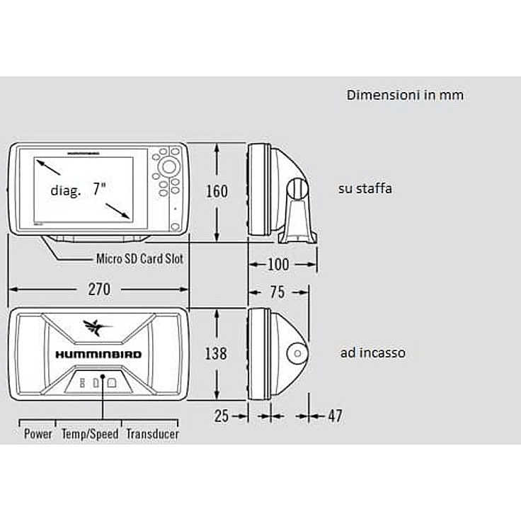GPS/Eco Humminbird Helix 7 Chirp SI GPS G4 con Trasduttore in Vendita  Online