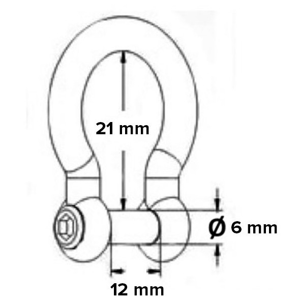 Grillo a cetra inox con perno incassato 6 mm