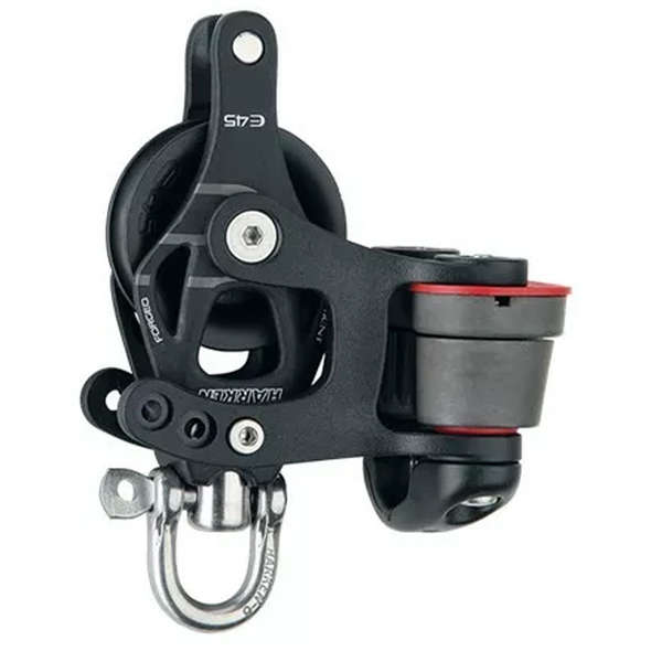 Harken bozzello singolo con Arricavo e Strozzascotta D. 45 mm. - Serie Element