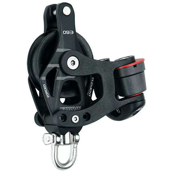 Harken bozzello singolo con Arricavo e Strozzascotta D. 60 mm. - Serie Element