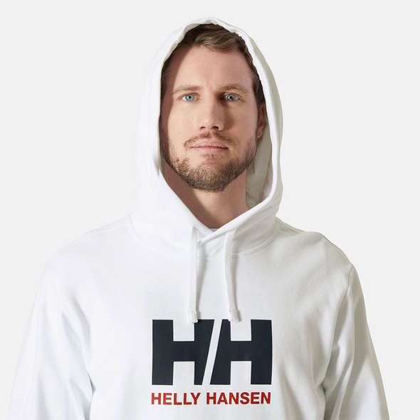 Helly Hansen Felpa Logo con Cappuccio - Bianco