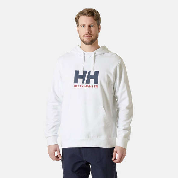 Helly Hansen Felpa Logo con Cappuccio - Bianco