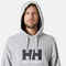 Helly Hansen Felpa Logo con Cappuccio - Grigio