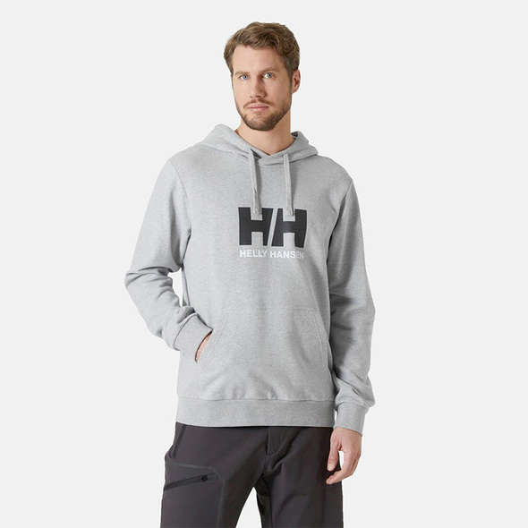 Helly Hansen Felpa Logo con Cappuccio - Grigio