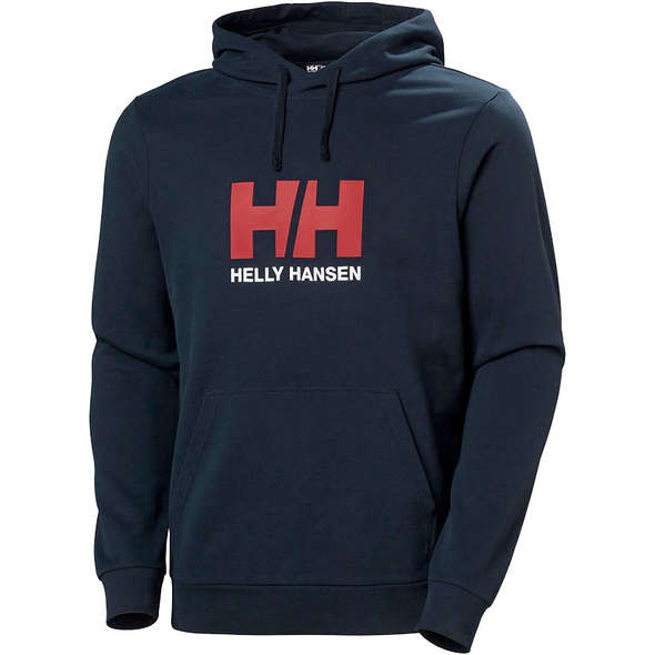 Helly Hansen Felpa Logo con Cappuccio - Navy