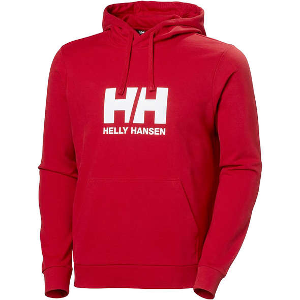 Helly Hansen Felpa Logo con Cappuccio - Rosso