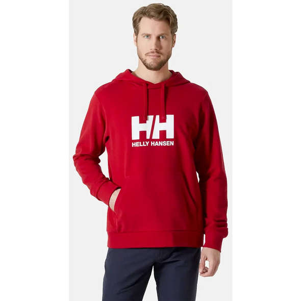 Helly Hansen Felpa Logo con Cappuccio - Rosso