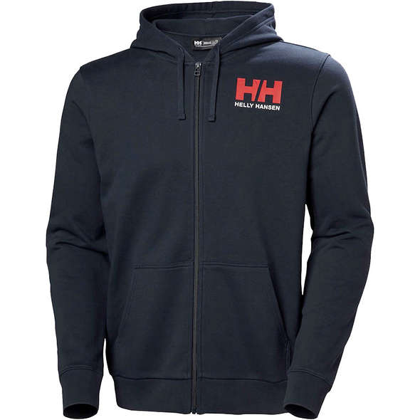 Helly Hansen Felpa Logo con Zip e Cappuccio - Navy