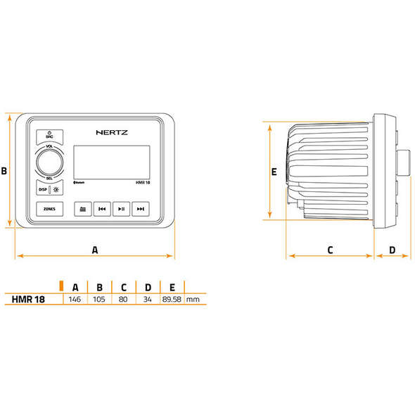 Hertz stereo da cruscotto HMR 18