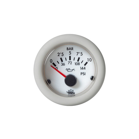 Indicatore Pressione 0-10 bar Bianco 12 V.