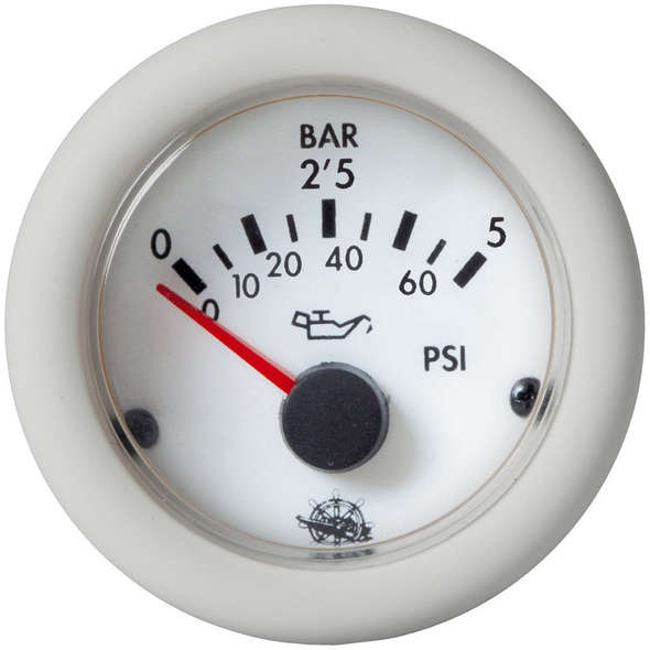 Indicatore Pressione 0-5 bar Bianco 12 V.