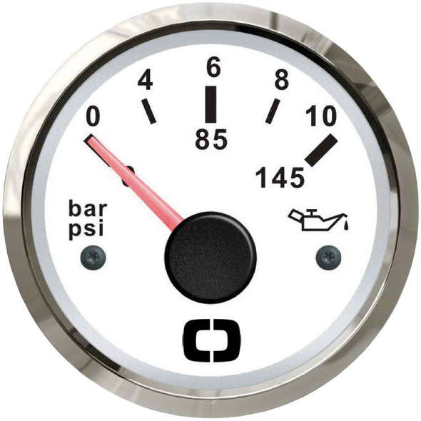 Indicatore pressione olio 0/10 bar - Bianco/Lunetta Lucida