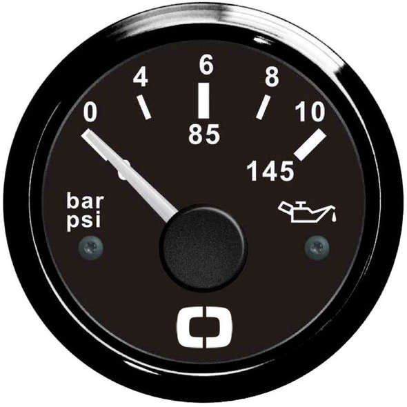 Indicatore pressione olio 0/10 bar - Nero/Lunetta Nera