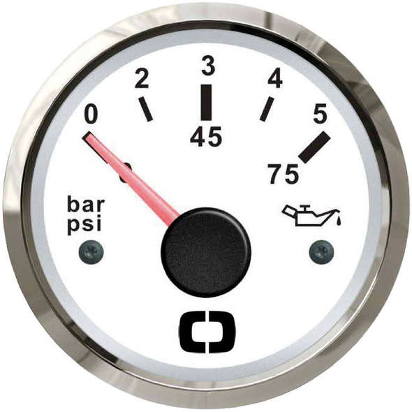 Indicatore pressione olio 0/5 bar - Bianco/Lunetta Lucida