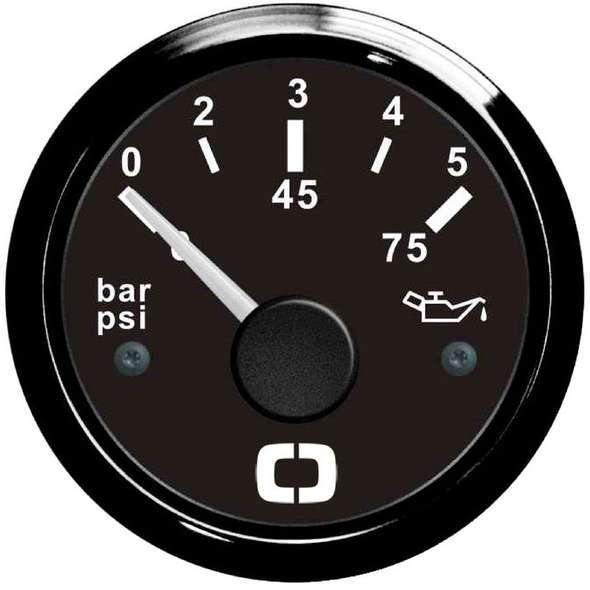 Indicatore pressione olio 0/5 bar - Nero/Lunetta Nera